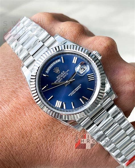 rolex day date blu|rolex day date prices.